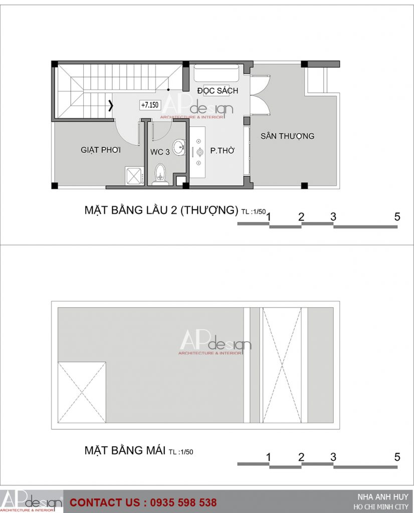 Mặt bằng nhà phố 4x9m